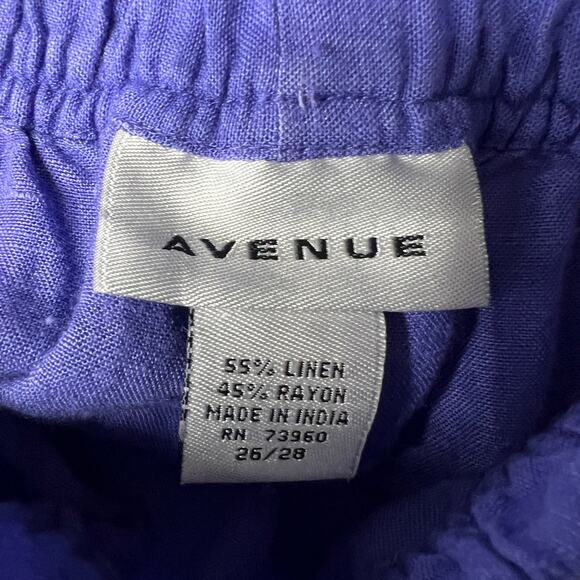 Avenue Linen Blend Cropped High Rise Langelook Beach Womens Pull On Pants 26/28 - Picture 2 of 14